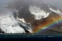 Six-hour rainbow, Samarin Fjord, Svalbard, Norway 2003