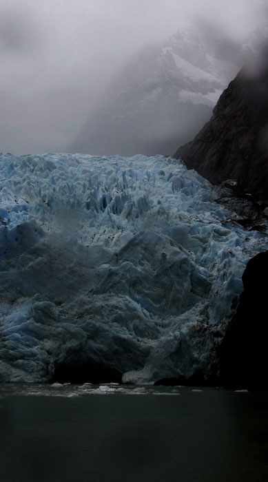 Glacier in rain, Seno de la Montanas, Chilean Fjords 2005